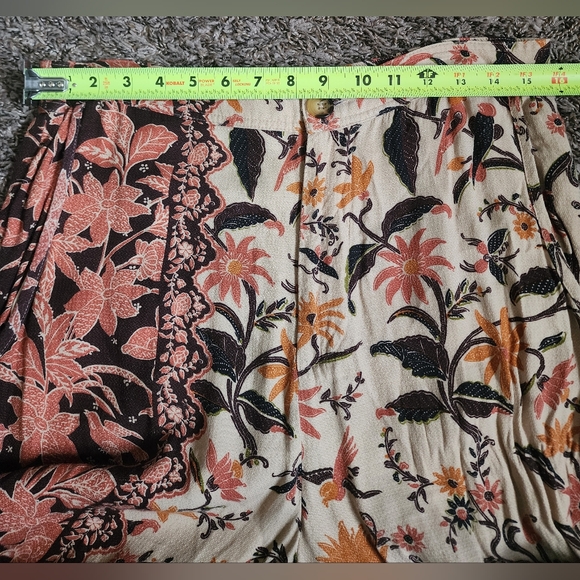 Anthropologie Smocked Balloon-Leg Bird Floral Print Pants Sz 12 - Picture 7 of 9